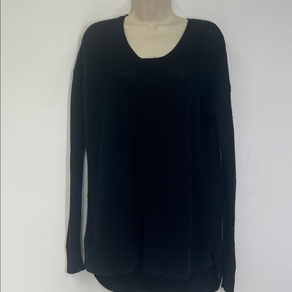 Madewell - Black Knit Scoop Neck Long Sleeve Pullover Sweater Size Medium - Picture 2 of 9